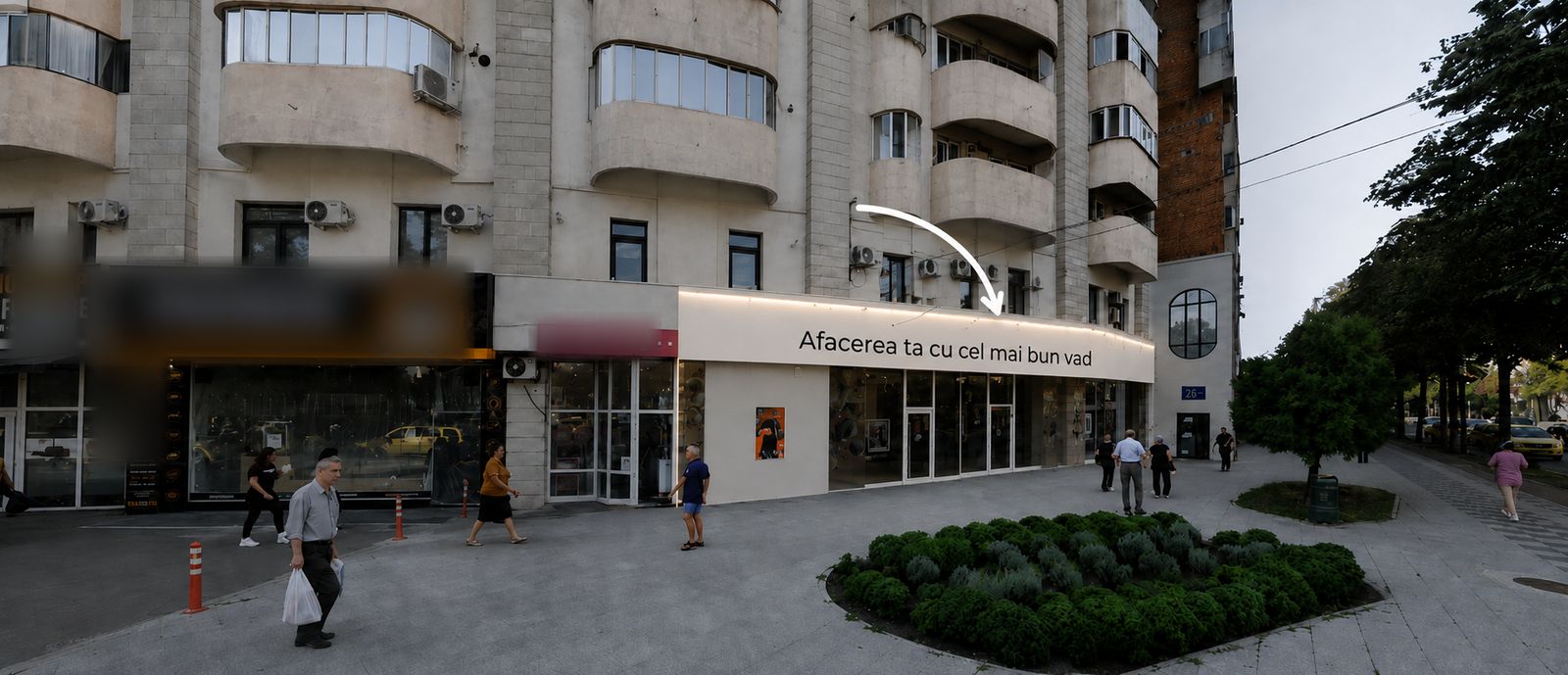Fațada spațiului de închiriat: Afacerea ta cu cel mai bun vad, lângă piața agroalimentară din Buzău